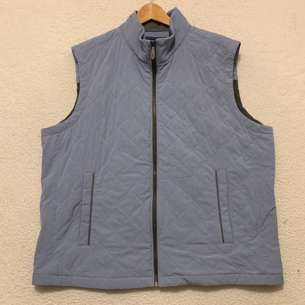 Vineyard Vines Primaloft Quilted Full Zip Vest Mens XL Gorpcore Mockneck Blue